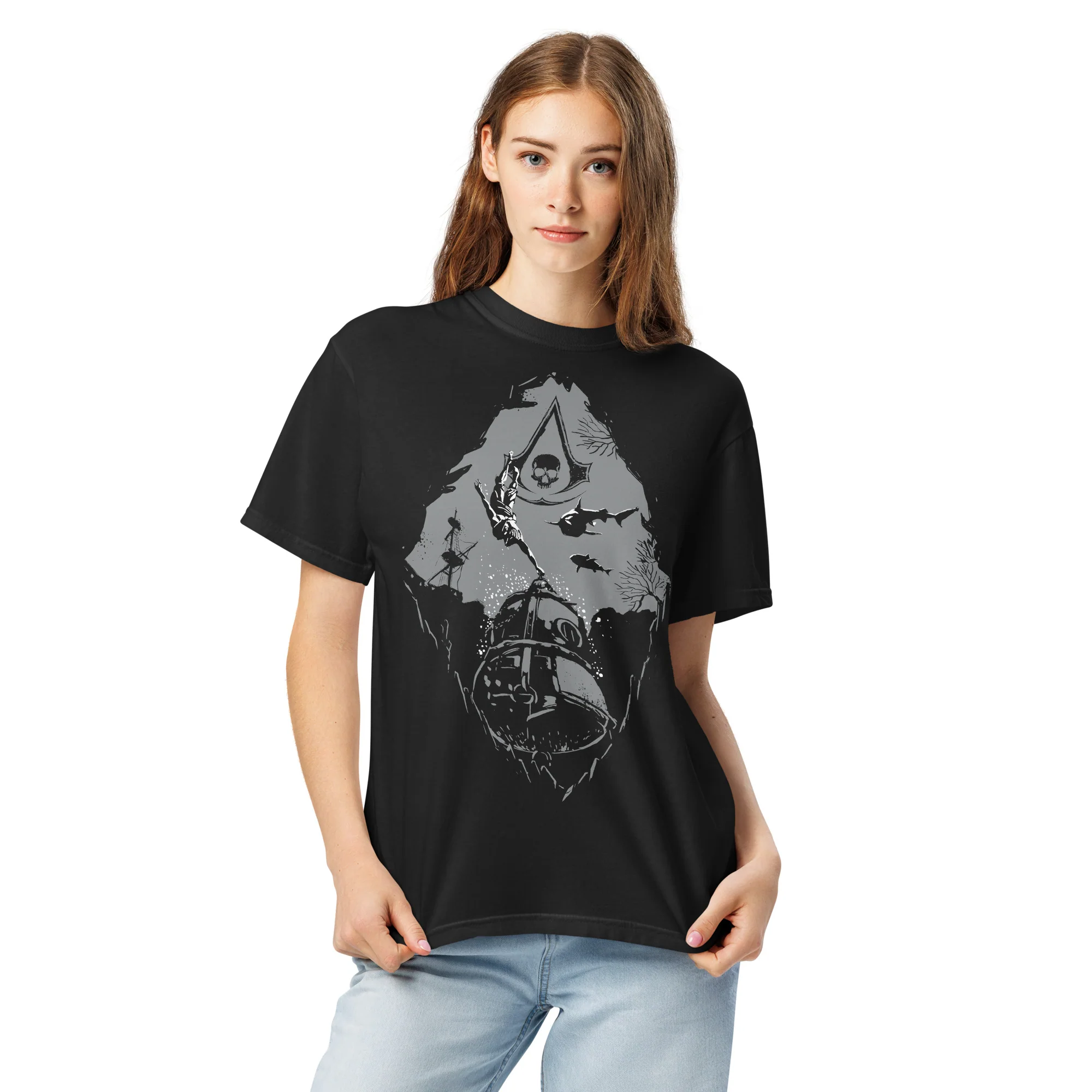 Assassin's Creed Black Flag Resynced Comfort Colors T-Shirt - Diving Bell - Image 3