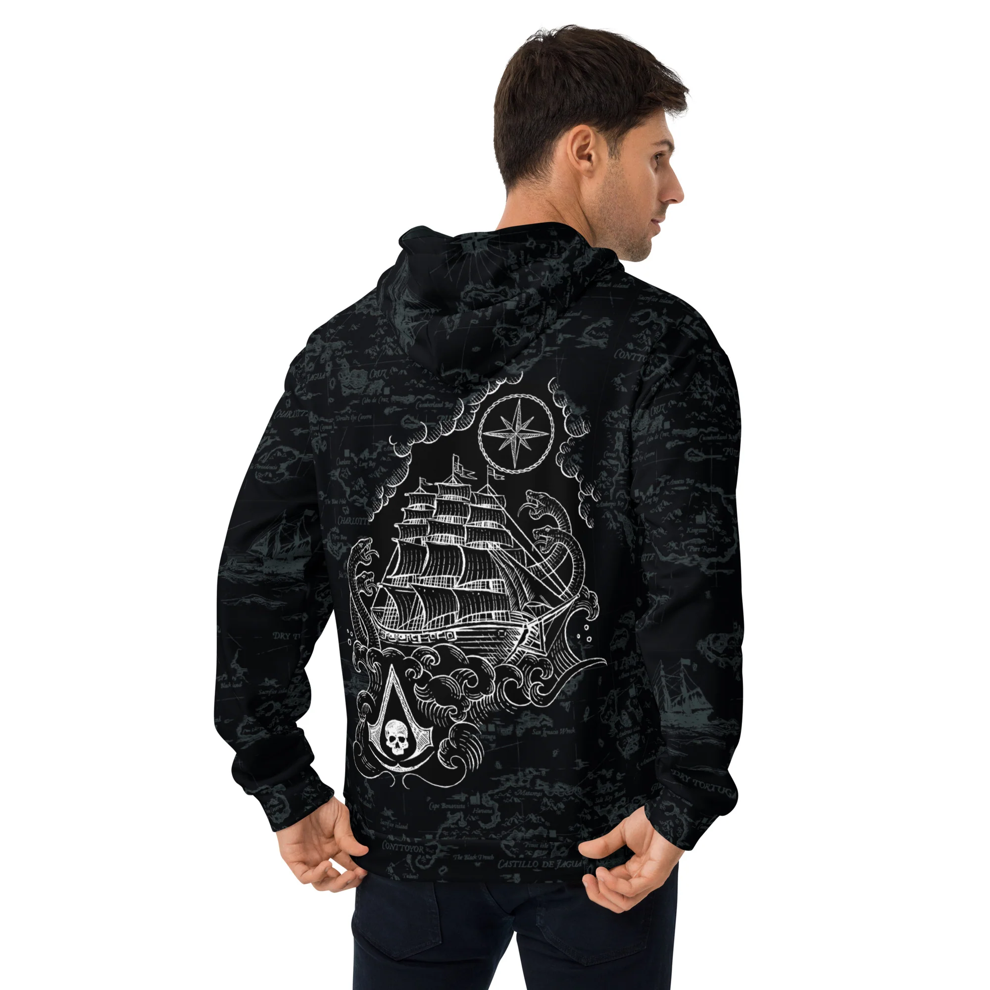 Assassin's Creed Black Flag Resynced Hoodie - Map - Image 4