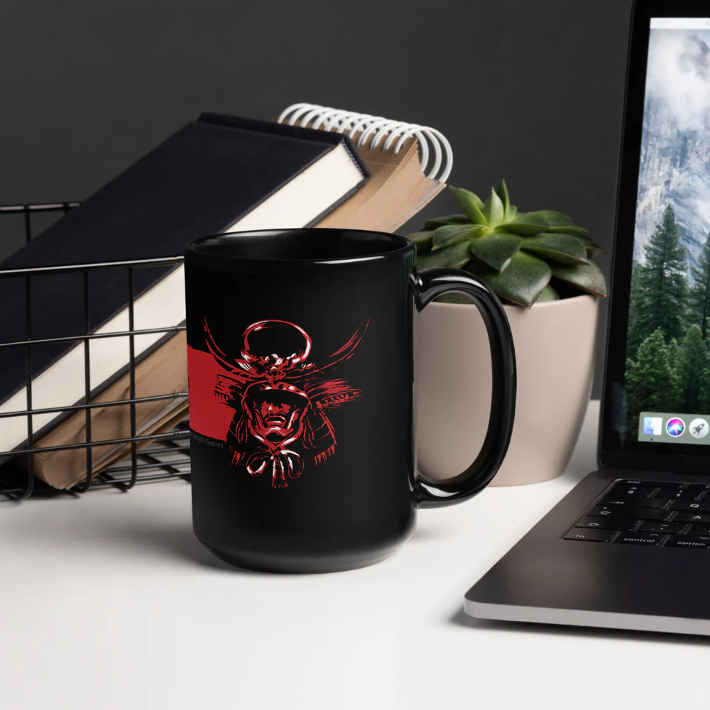 Assassin's Creed Shadows Black Glossy Mug - Image 16