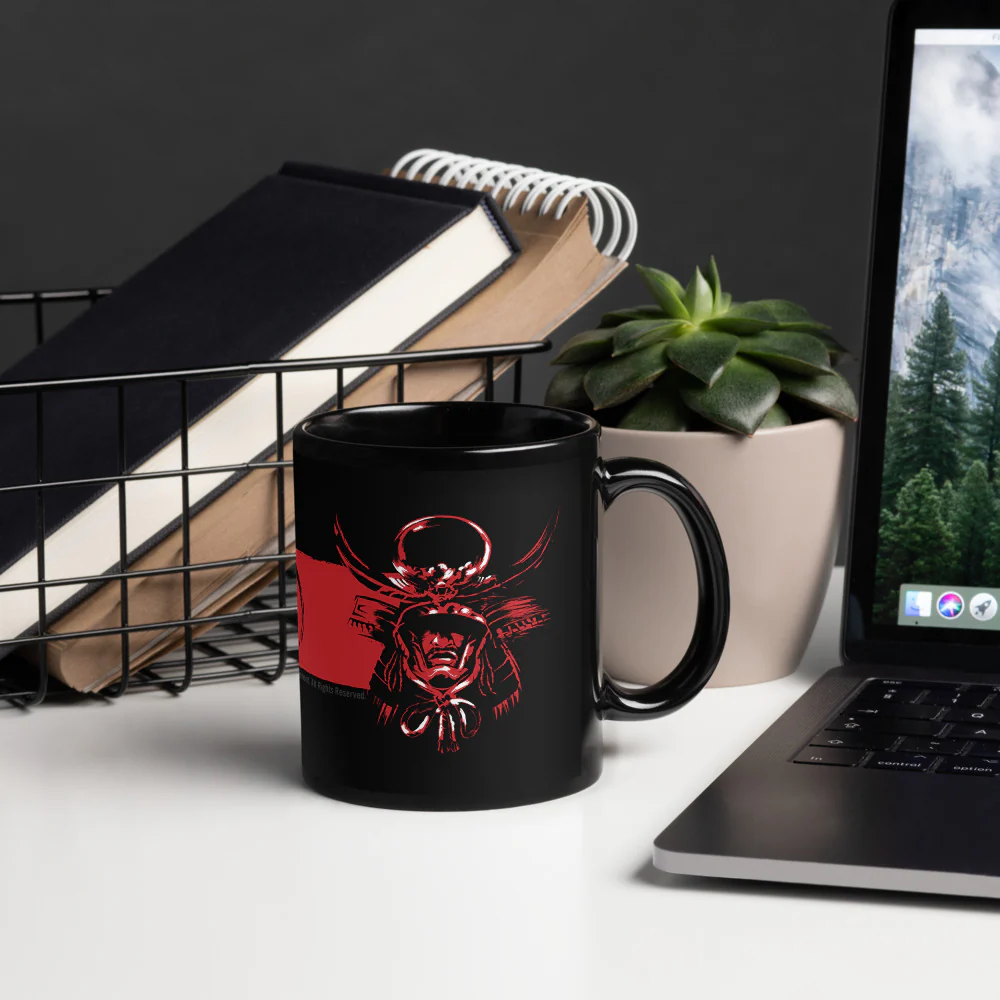 Assassin's Creed Shadows Black Glossy Mug - Image 8
